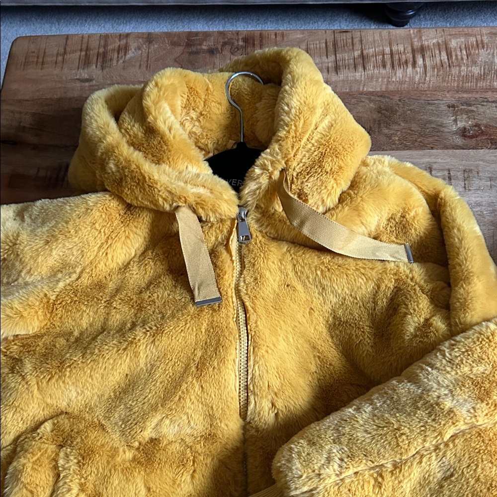 Cozy Yellow Faux Fur coat size S